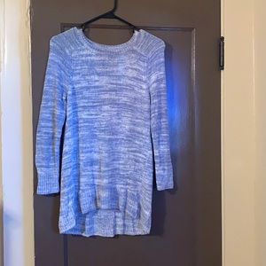 LOFT light blue and white sweater